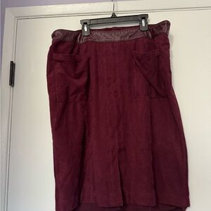 Chico’s Burgundy Suede Skirt